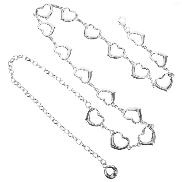 Cinturones Cintura Mujer Cadena De Plata Cadenas Salvajes Vestidos Corazón De Metal Miss Fajas Para Mujeres