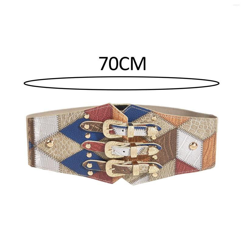 Belts Waistband Strap With Pin Buckle 27.5inch Women Wide Waist PU Leather Stretchy Corset Cinch Belt For Clothes Skirts Dating