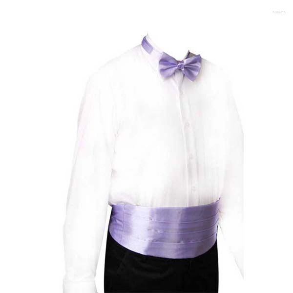 Cinturones Fiesta de boda Corbata lisa Faja elegante Fiesta de graduación elegante Pajarita ajustable para hombre Satén Negro Sólido Negocio formal