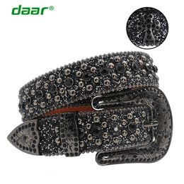 Ceintures Western Ceintures Mode Casual Luxe Sangle Diamant Ceinture Cowgirl Cowboy Bling Cristal Cinturones Para Hombre 230314