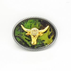 Cinturones Western Cowboy Aleación de zinc Goteo Aceite Prairie Cinturón verde Hebilla Hombres y mujeres Artículos de regalo