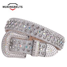 Riemen Western Rhinestones Belt Studded Diamond Cinturones Goth Style Crystal Diamond voor tailleband jeans Y2K Accessoires 230314