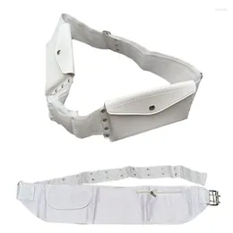Cinturones Paquete de cadena de cintura blanca Cinturón con tachuelas para mujer Fiesta de banquete de fiesta Club Elástico Ropa casual diaria