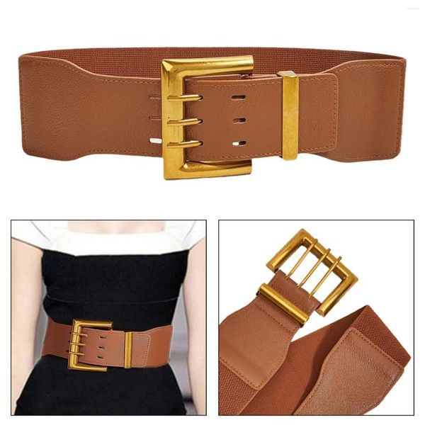 Ceintures large ceinture élastique pour femmes élégantes avec boucle décoration à la mode tenue décontractée femmes filles dame accessoires