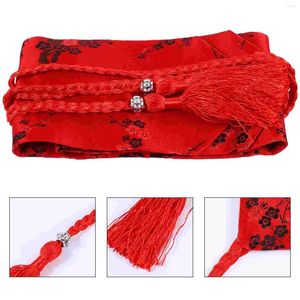 Ceintures Large Taille Ceinture Japonaise Kimono Obi Cinch Bande Brodée Tissage Gland Pour Vêtements Accessoires Rouge