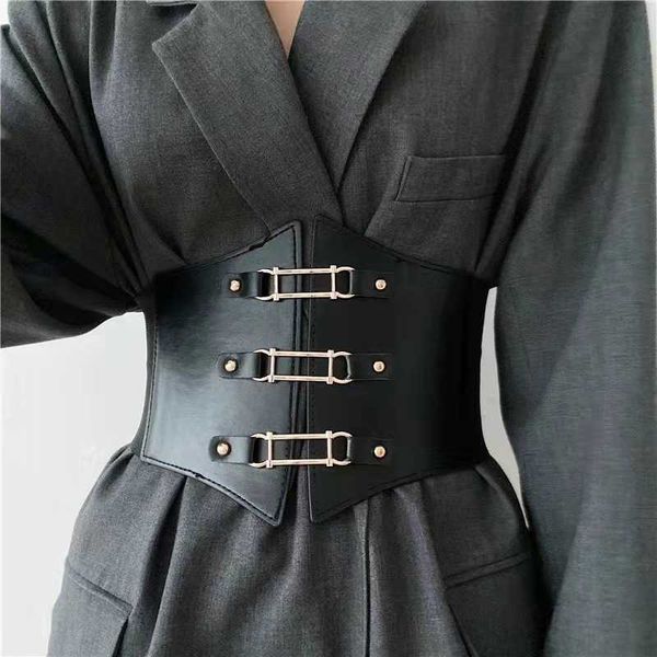 Cinturones anchos para mujer, cinturones elásticos de nailon, cinturones negros de cuero PU, cuerpo delgado con cordones, faja de cintura alta, cinturones elásticos para mujer, señora Z0404