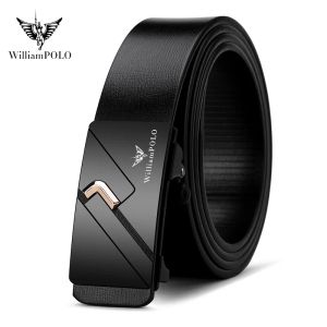 Ceintures Williampolo marque ceinture hommes Top qualité véritable ceintures en cuir pour hommes sangle mâle en métal automatique