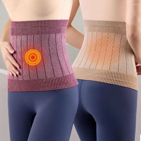 Cinturones Invierno Punto Térmico Cintura Calentador Alto Elástico Cinturón de Soporte Lumbar Abdominal Protector de Estómago Envoltura Ropa Interior Cummerbund