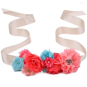 Cinturones mujer niños niñas para accesorios de vestido boda cinturón de cintura nupcial perlas de diamantes de imitación cinta de satén faja de flores de maternidad