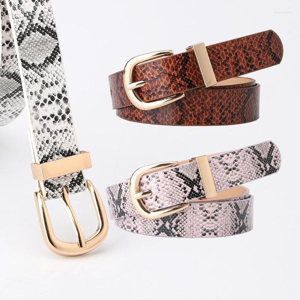 Cinturones Cinturón de serpiente para mujeres Patrón de serpiente Decorativo Jeans simples Vestidos a juego Al por mayor