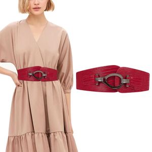 Riemen dames mode brede taille gordel elastische rek met interlock gesp vegan bucklebelts