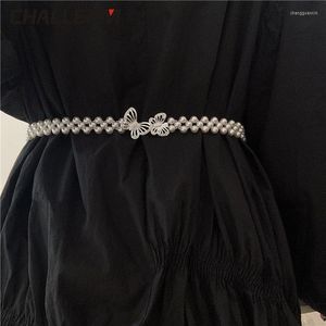 Riemen dames parelgordel elegante elastische trouwketen meisjes jurk veelzijdige kristal fijne decoratie 271