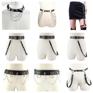 Ceintures femmes ceinture réglable Punk ceinture en cuir ceinture femmes Streetwear Harajuku ceinture ldd240313