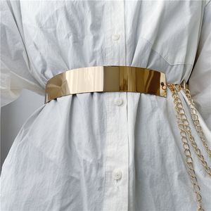 Ceintures Femmes Réglable En Métal Designer Ceinture De Mode Dames Robe De Luxe Bling Or Argent Miroir Vintage Ceinture avec Chaîne De Taille 230907