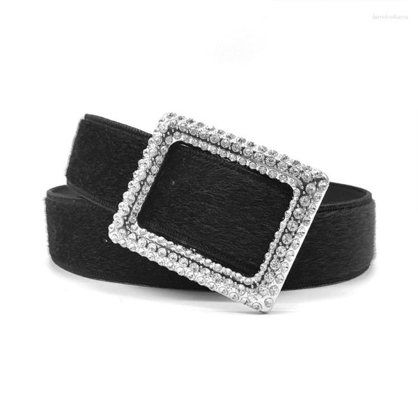 Ceintures femmes ceinture de taille réglable Vintage élégant brillant strass boucle carrée décorative large vente en gros