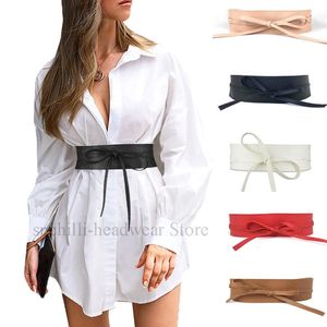 Riemen Vrouwen Riem Voor Jurk Lederen Strik Brede Eenvoudige Wrap Tailleband Jas Corset Designer Cumberbanden WaistbeltBeltsBelts