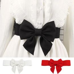Cinturones Mujeres Cinturón de arco Bowt Bownet elástico para mujeres con vestidos versátiles versátiles de cintura ancha Decoración elegante