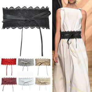 Ceintures Femmes Bowknot Femme Slim Fit Dames Robe Cummerbands larges Bands de taille Corloge Corset à la taille en faux cuir