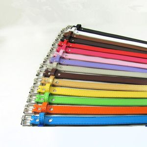 Cinturones para mujer, cinturón informal de piel sintética de imitación, negro, blanco, rojo, azul, amarillo, rosa, marrón, naranja, correa pequeña para niñas, venta al por mayor