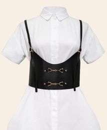 Ceintures Femmes Corset Cummerbunds PU Bodysing Collons en cuir noir CEULLE AUTOMNÉE Costumes de style punk hiver