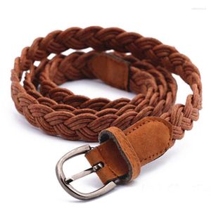 Riemen vrouwen elastische cinch riem brede stretch taille band touw vlecht