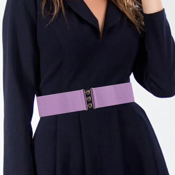 Ceintures femmes taille élastique ceinture fermoir boucle élégant bande décor élégant ceinture pour combinaisons robes manteau pull chemisier