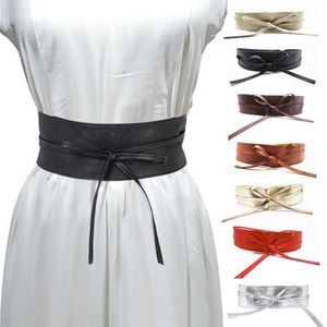 Ceintures Femmes Mode Ceinture pour Robe En Cuir PU Bowknot Large Ceintures Simple Wrap Ceinture Manteau Corset Designer De Luxe Marque Ceinture Z0404