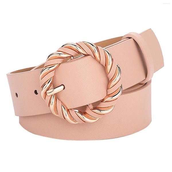 Cinturones de moda femenina de cuero suave con o anillo hebilla de hebilla para hombres, hombres, cinturón tobogán