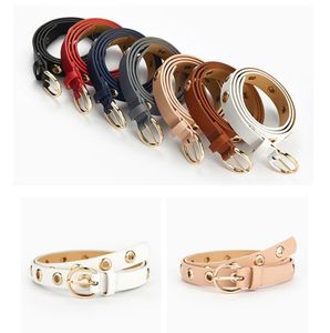 Cinturones de cuero para mujeres cinturón de metal redondo pin hebilla círculo de hebilla de moda punk o anillo para vestido femenino