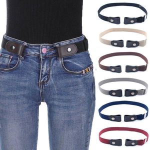 Riemen vrouw mannen gespoeld riem punkstijl mode solide casual elastiek zonder gespjes onzichtbaar voor jeans shorts