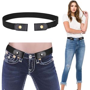 Riemen vrouwen mannen gespo vrije elastische onzichtbare riem voor jeans no bulge canual verstelbare knop canvas