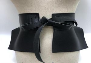 Ceintures femmes peplum ceinture jupe féminine taille en cuir fashion dames pu noire arc large robes de harnais de créateurs 4702709