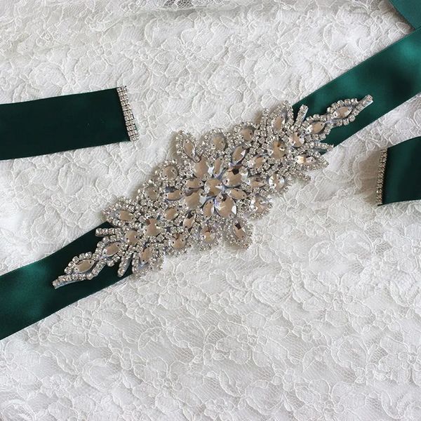 Cinturones Cinturón de mujer Cinturones de boda de cristal Cinturón de vestido de novia con diamantes de imitación de satén Accesorios de boda Cinturón de banda de cinta nupcial 231017