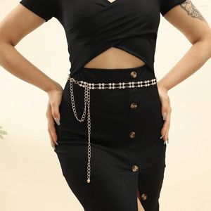 Ceinture de ceinture pour femmes rectangulaires quatre coins incrustés en rabat ajusté robe robe de ventre de ventre