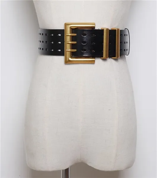 Cinturones moda mujer ahueca hacia fuera el corsé de cuero genuino faja femenina abrigo pretina vestido Decration cinturón ancho J066