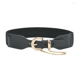 Cinturones de moda para mujer, fajas elásticas de cuero genuino Vintage, corsés de vestir para mujer, decoración de cintura, cinturón ancho R2108