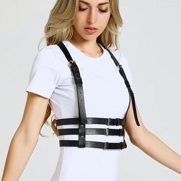 Cinturones de piel sintética para mujer, cinturón de arnés para el cuerpo a la moda de alta calidad para lencería, tirantes, accesorios de ropa gótica