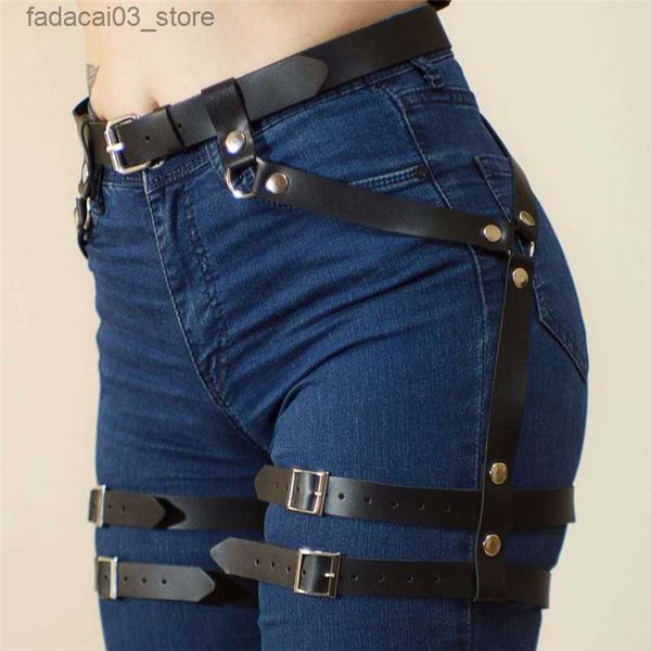 Ceintures Femmes PU Cuir Épée Ceinture Taille Jarretière À La Main Corps Bondage Sexy Jambe Bretelles Ceinture De Contrainte BDSM Harnais Q230914