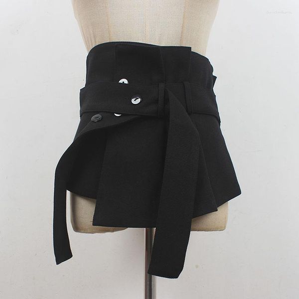 Ceintures femmes piste mode noir tissu Cummerbunds femme robe Corsets ceinture décoration large ceinture R038