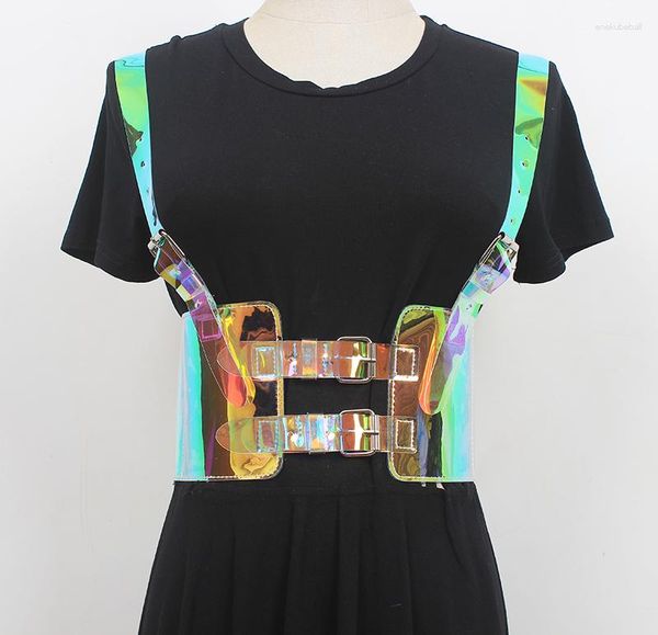 Cinturones Moda de pasarela para mujer Fajas elásticas de PVC Vestido femenino Corsés Cintura Decoración Cinturón ancho R2311