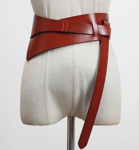 Ceintures Femmes piste de mode en cuir véritable Cummerbunds femme robe Corsets ceinture ceintures décoration large ceinture R3097 231202