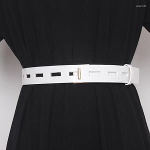 Riemen vrouwen Runway Fashion Hollow Out Lederen Buikbanden Vrouwelijke Jurk Korsetten Tailleband Decoratie Brede Riem R1768