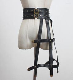 Riemen dames runway mode pu lederen elastische punk cummerbunds vrouwelijke jurk corsets tailleband decoratie brede riem r3195