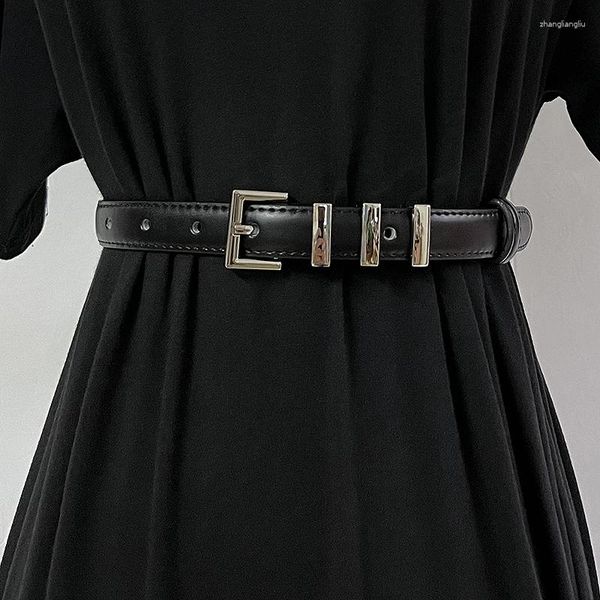 Cinturones de pasarela para mujer, fajas de cuero auténtico Vintage a la moda, corsés para vestido femenino, decoración de cintura, cinturón estrecho TB1232