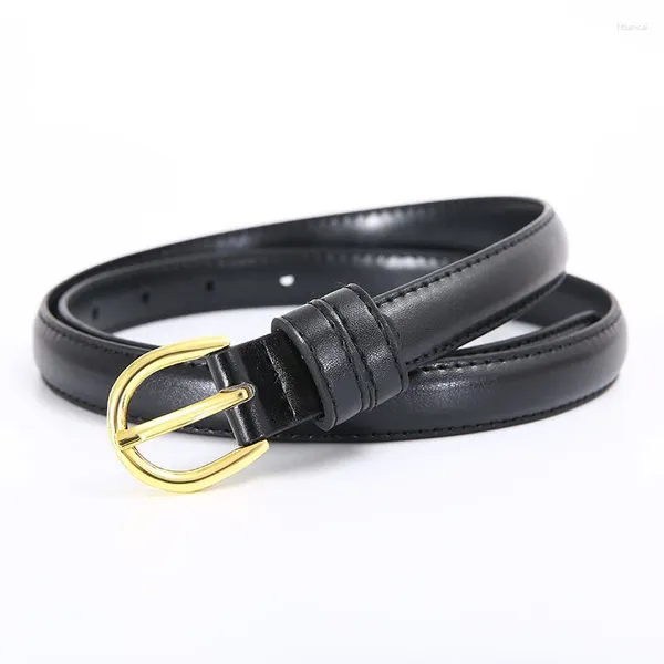 Ceintures Ceinture maigre pour femmes avec style Ins Robe rétro simple Noir Jeans embelli Mode