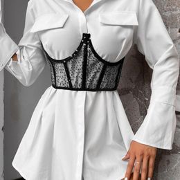 Gürtel für Damen, durchsichtig, Netzstoff, Push-up-Bustier, Korsett ohne Knochen, Überbrust-Taillenmieder, breiter Gürtel, CincherBelts