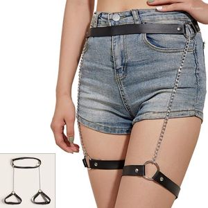 Riemen vrouwen sexy kousenbanden faux lederen body bondage kooi beeldhouwen harnas dij riem jagersstijl voor feest nachtclubels fier22