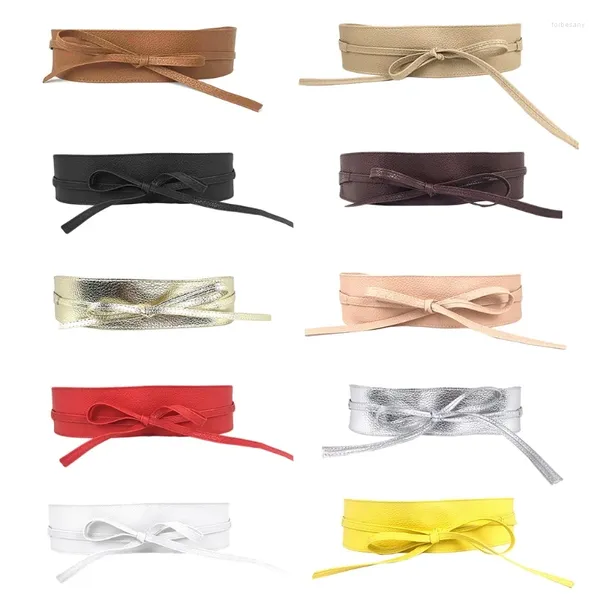 Ceintures Femmes Soft Cuir Couleur de couleur Coulaire de ceinture de ceinture de ceinture nie à nœuds