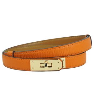 Cinturones para mujeres cinturón delgada vestimenta decorativa jeans con grano de grano de vajilla elegante naranja naranja 1783