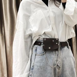 Ceintures femmes taille sac en cuir femme ceinture chaîne sacs mode Fanny Pack hanche Bum pochette Cool